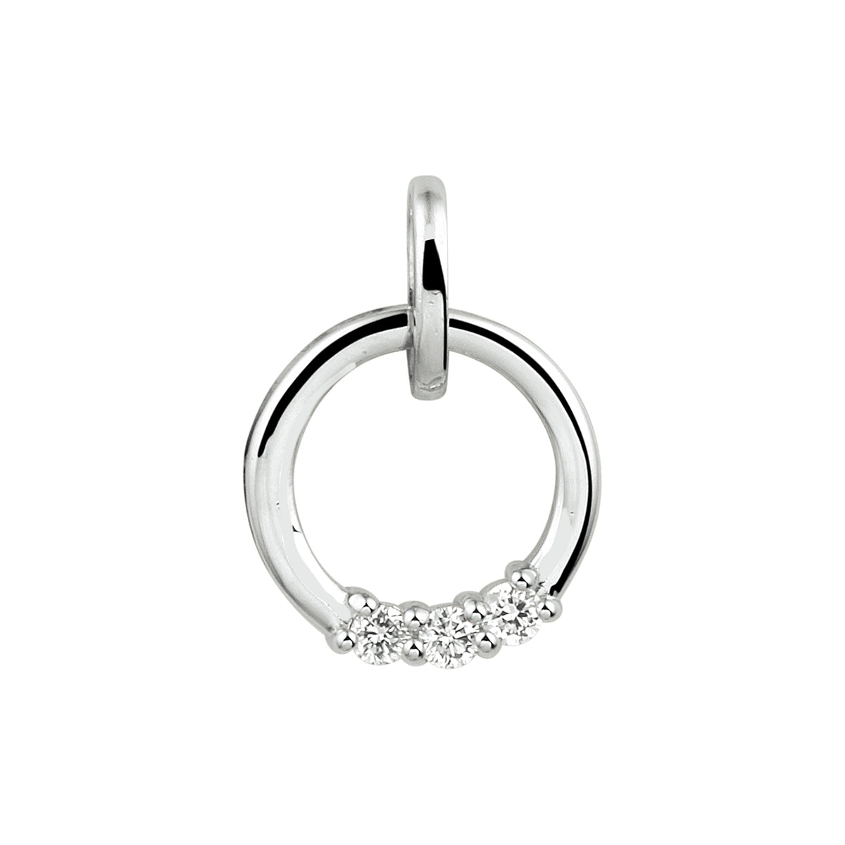 Hanger diamant 0.09ct h si 14k witgoud