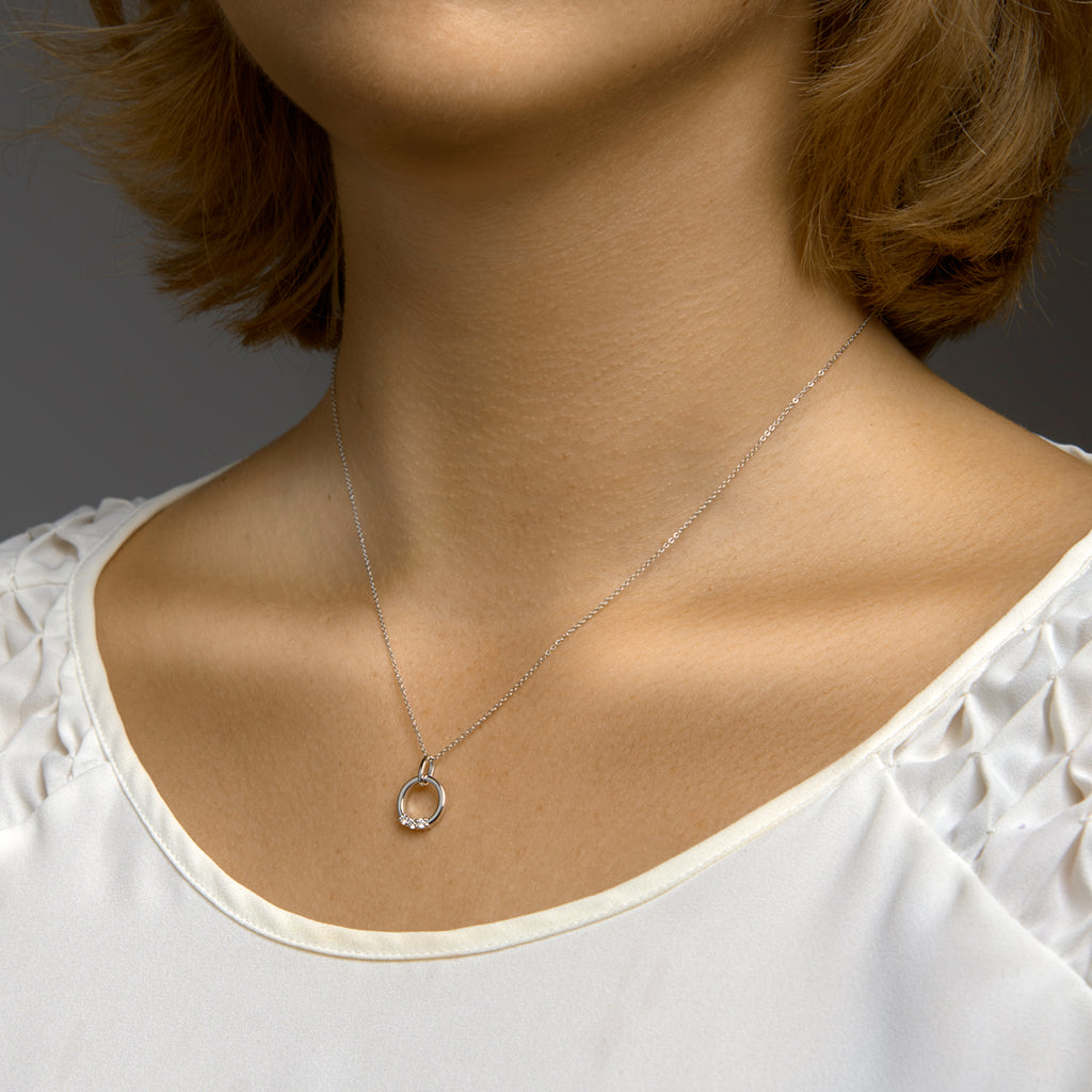 Hanger diamant 0.09ct h si 14k witgoud