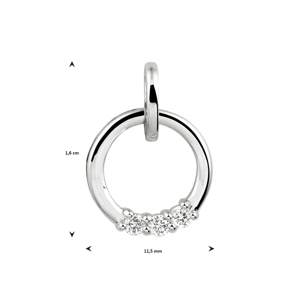 Hanger diamant 0.09ct h si 14k witgoud