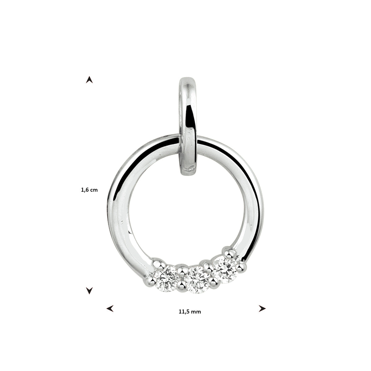 Hanger diamant 0.09ct h si 14k witgoud
