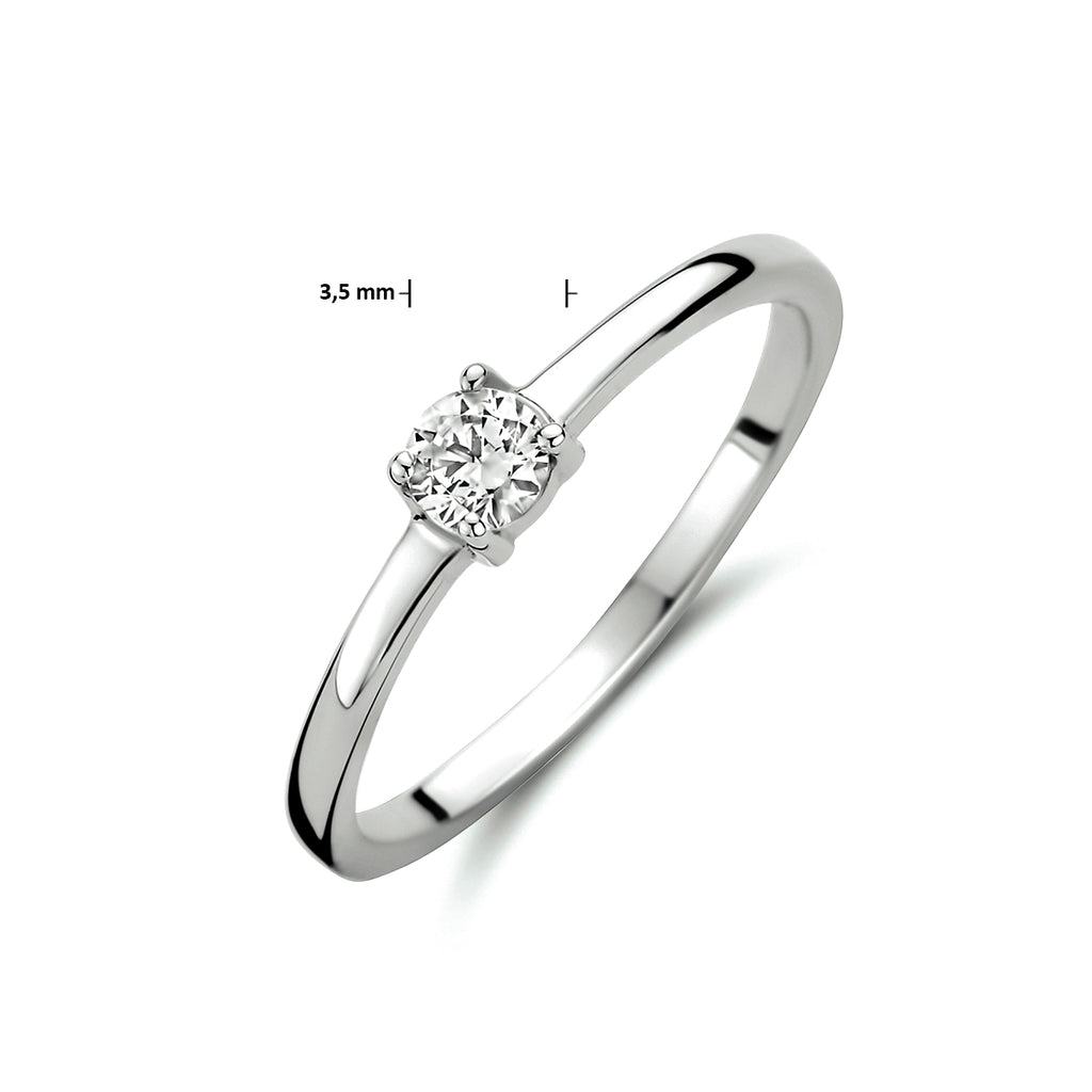 Ring zirkonia 14k witgoud