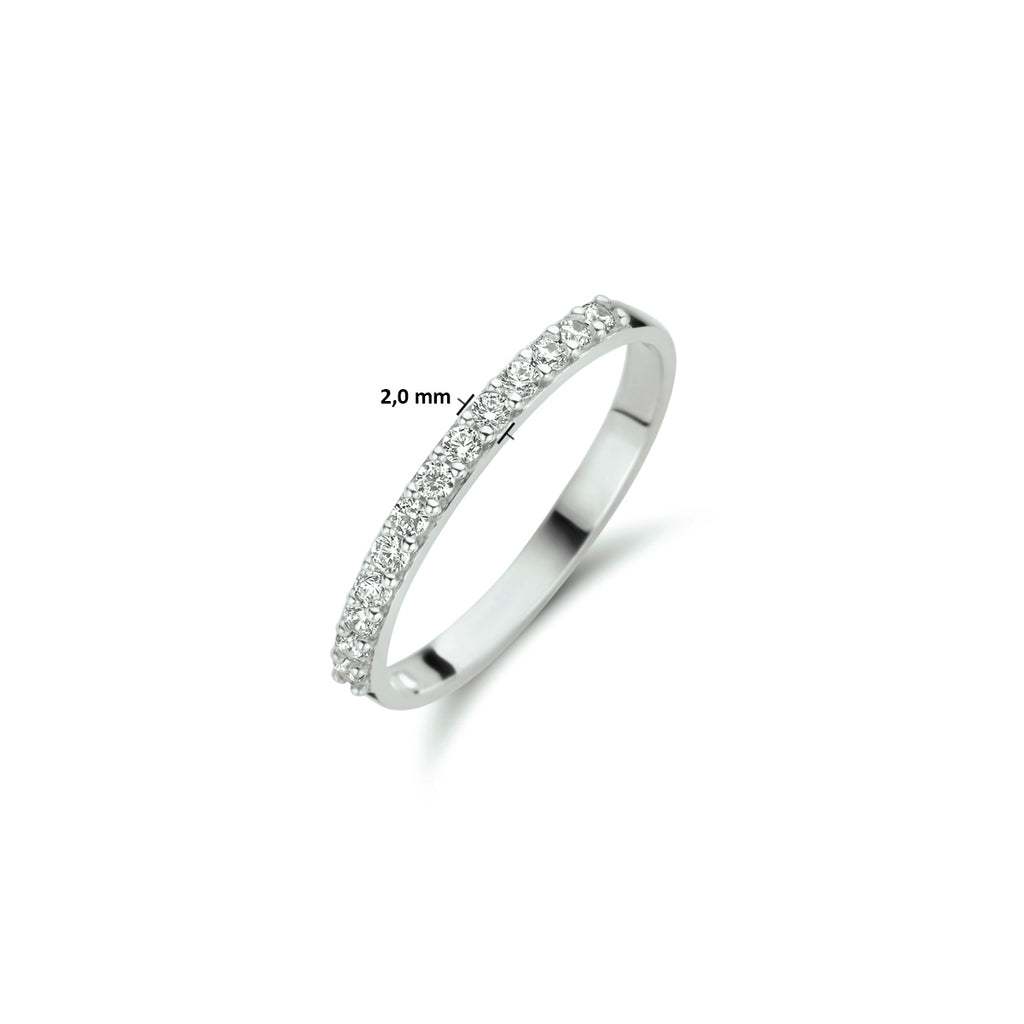 Aanschuifring zirkonia 14k witgoud