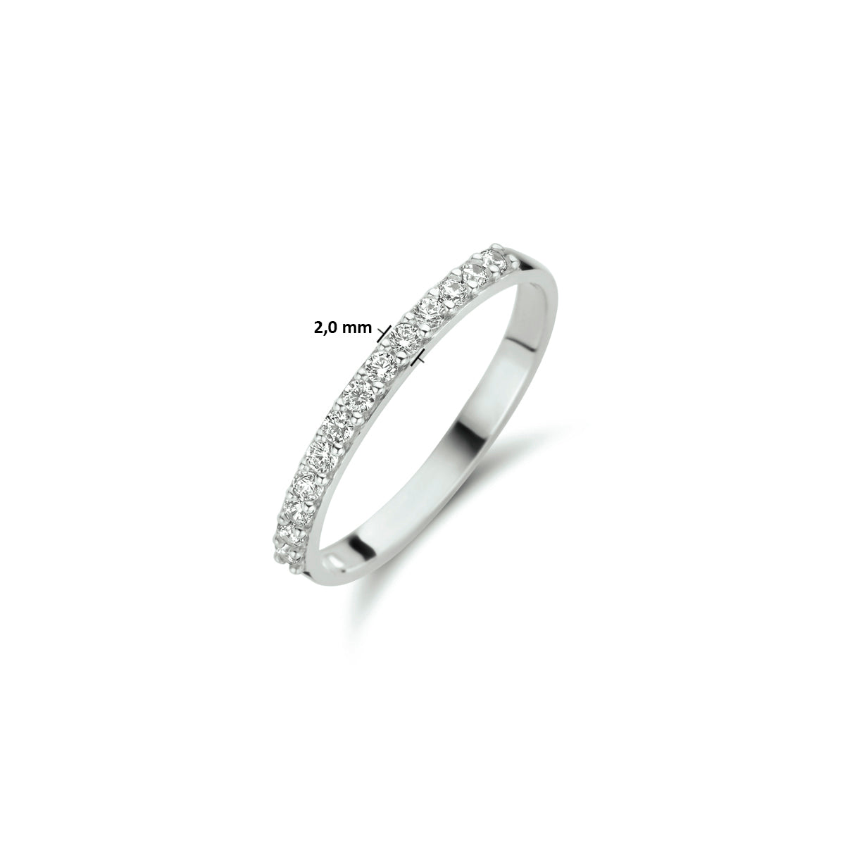 Aanschuifring zirkonia 14k witgoud