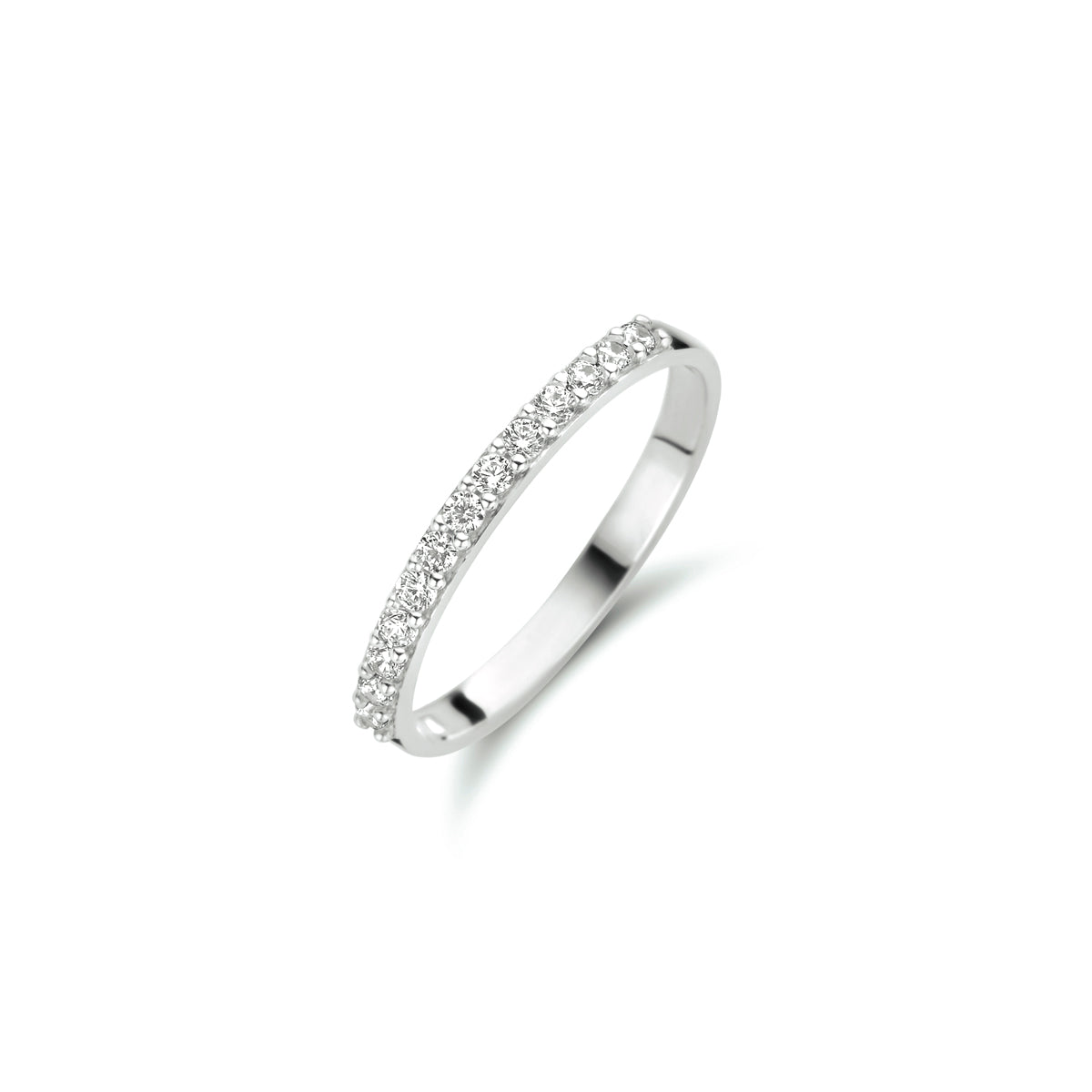 Aanschuifring zirkonia 14k witgoud