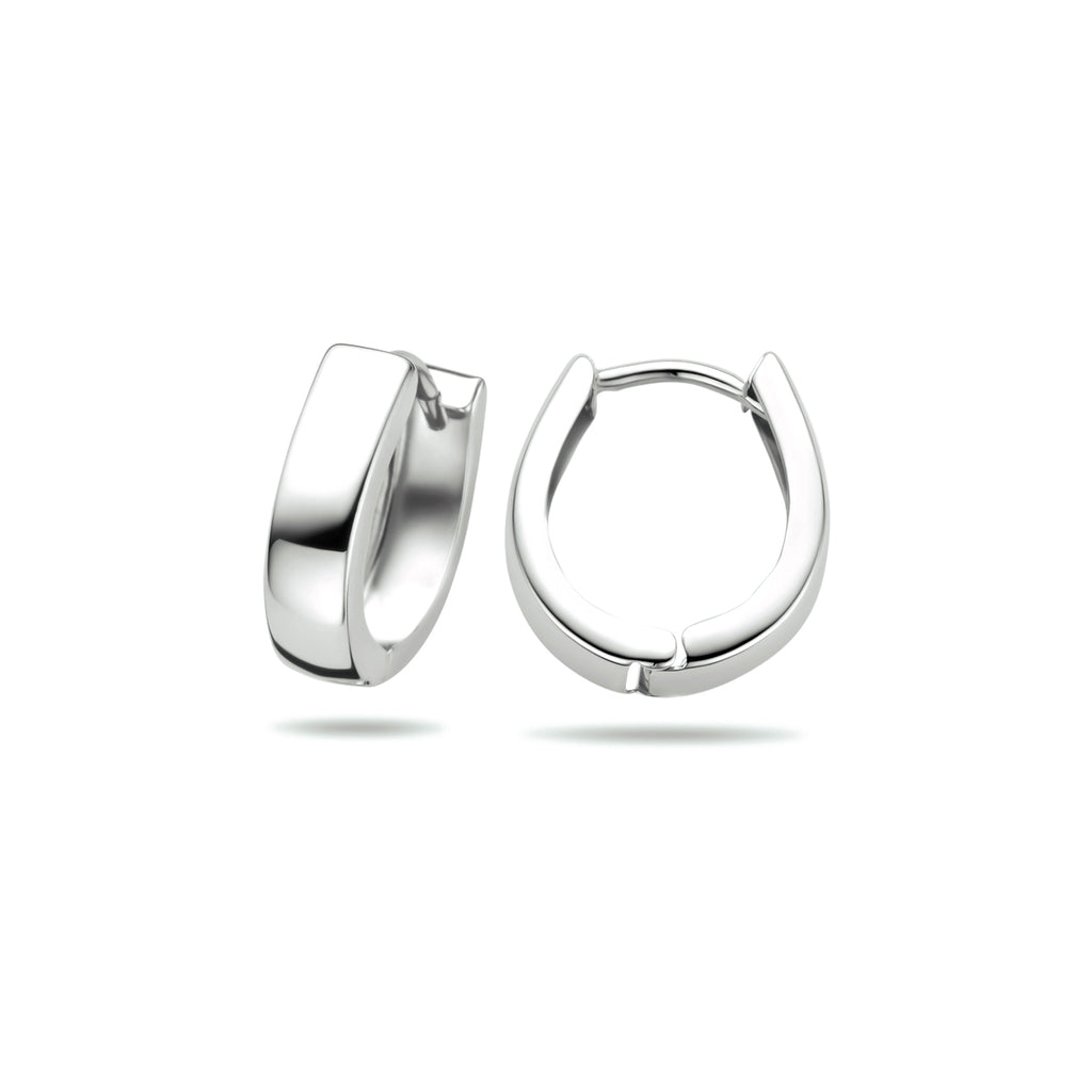 Klapoorringen 14k witgoud