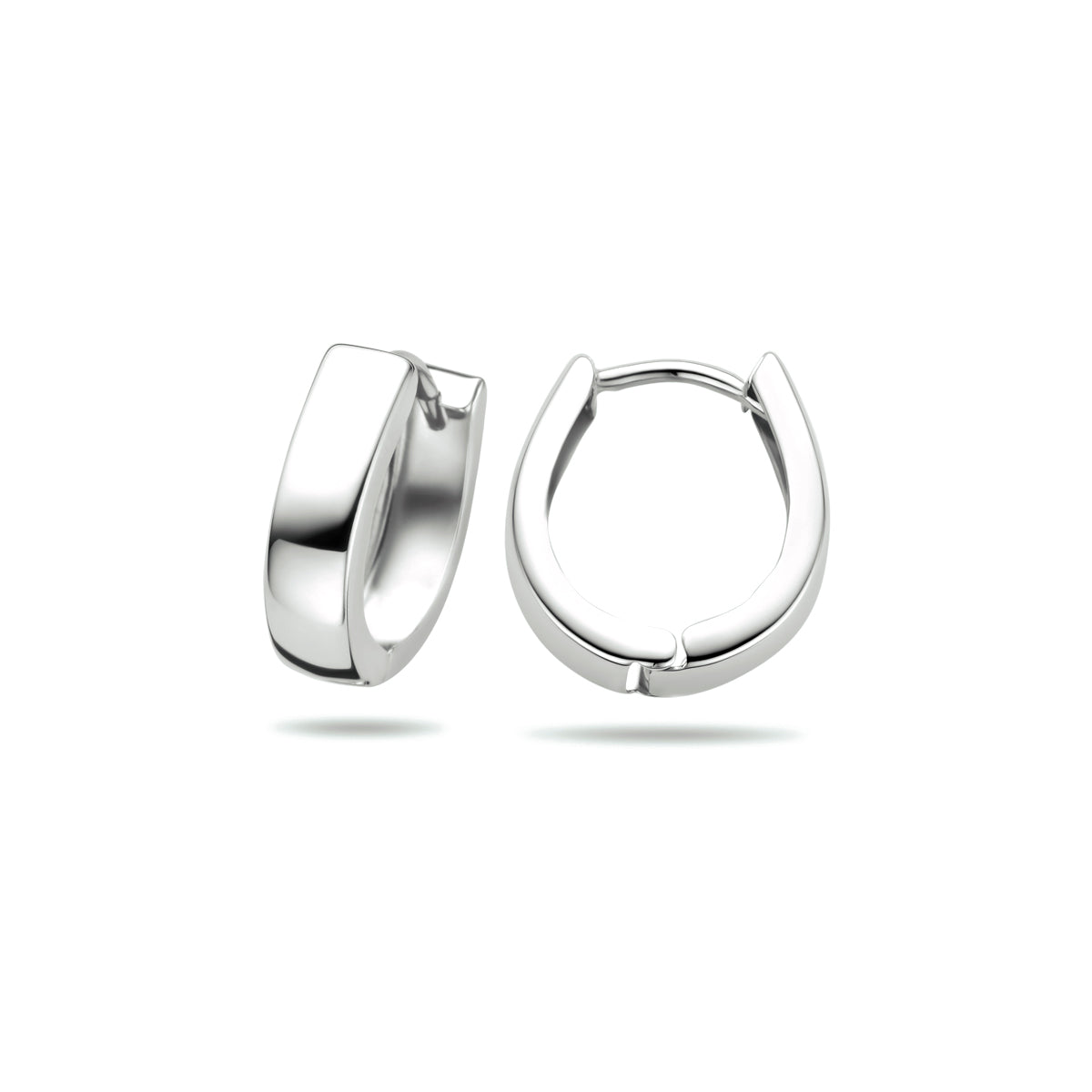 Klapoorringen 14k witgoud