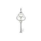Hanger sleutel diamant 0.02ct h si 14k witgoud