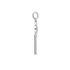 Hanger sleutel diamant 0.02ct h si 14k witgoud