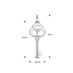Hanger sleutel diamant 0.02ct h si 14k witgoud