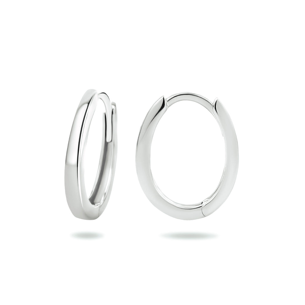 Klapoorringen 14k witgoud