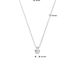 Collier zirkonia 42 - 45 cm 14k witgoud