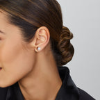 Oorknoppen zirkonia halo 14k witgoud