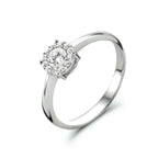 Ring zirkonia halo 14k witgoud