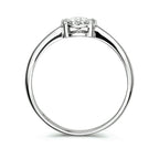 Ring zirkonia halo 14k witgoud