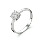 Ring zirkonia halo 14k witgoud