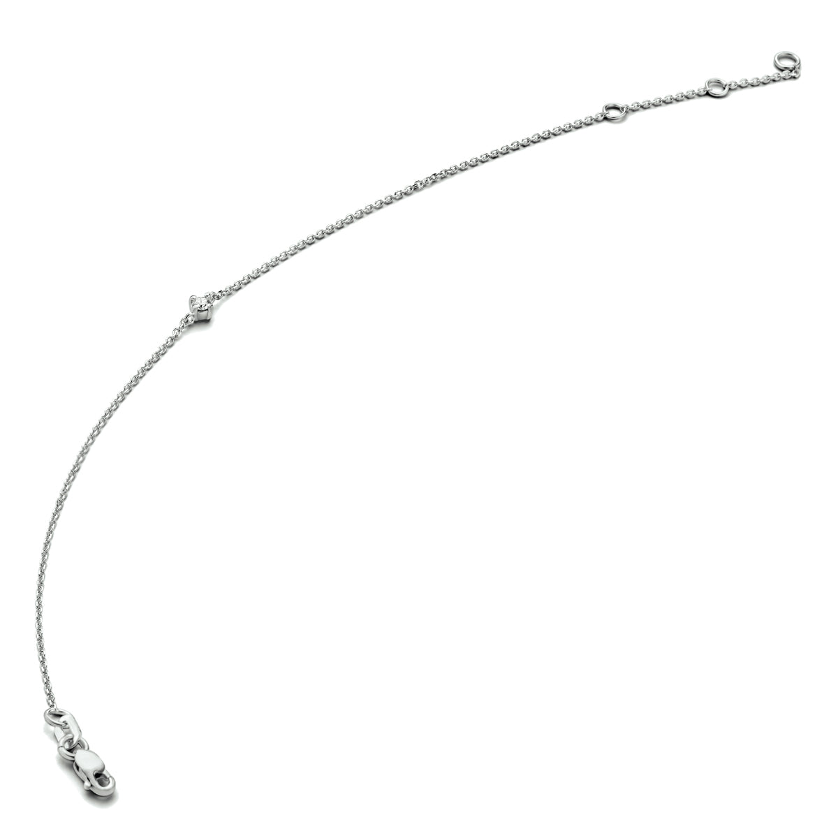 Armband diamant 16,5 - 18,5 cm g si 14k witgoud