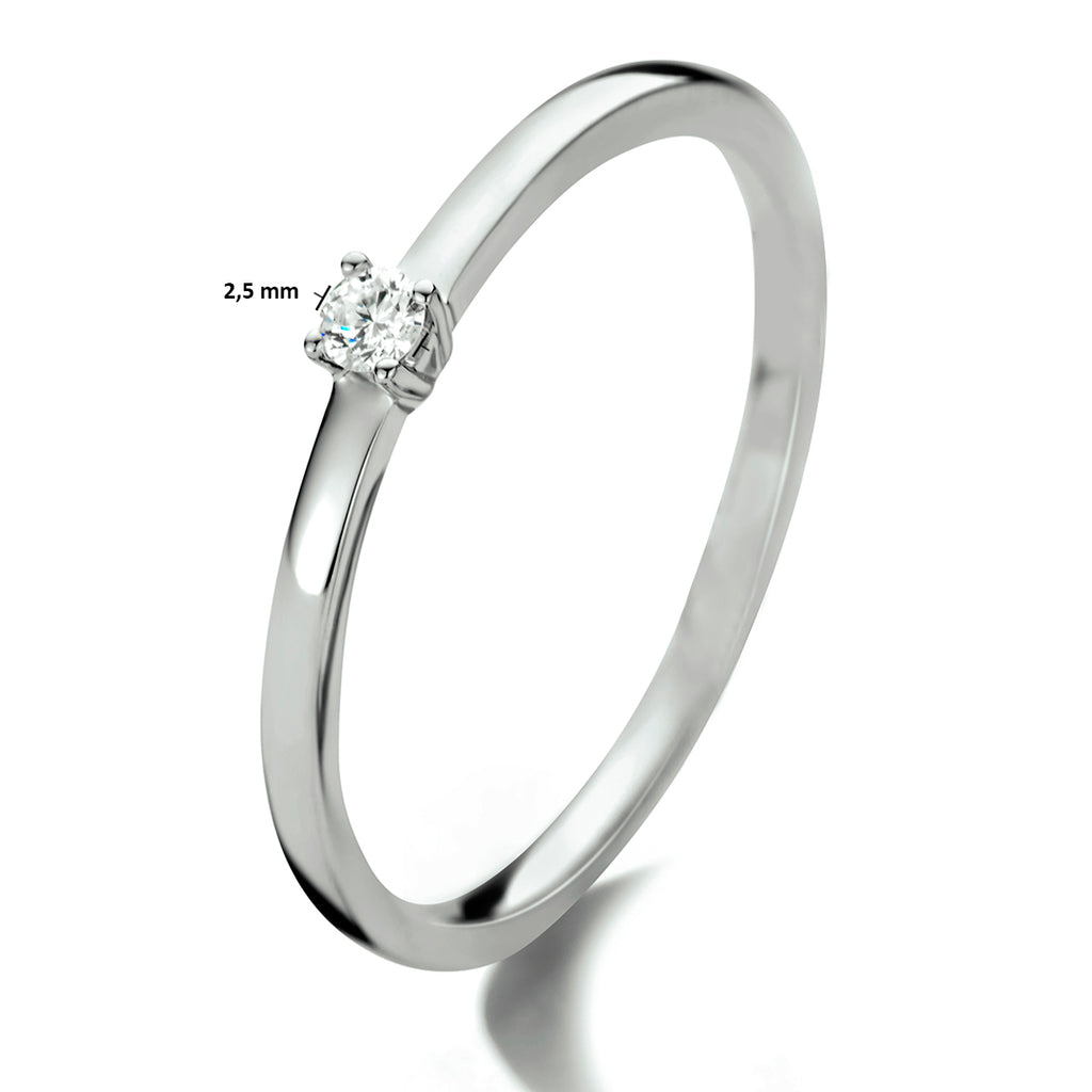 Ring diamant 0.05ct h si 14k witgoud