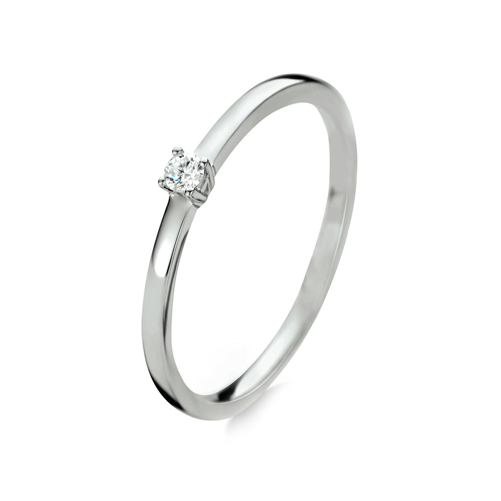 Ring diamant 0.05ct h si 14k witgoud