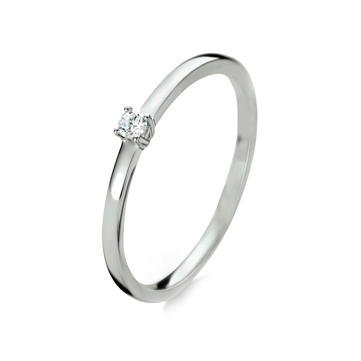 Ring diamant 0.05ct h si 14k witgoud