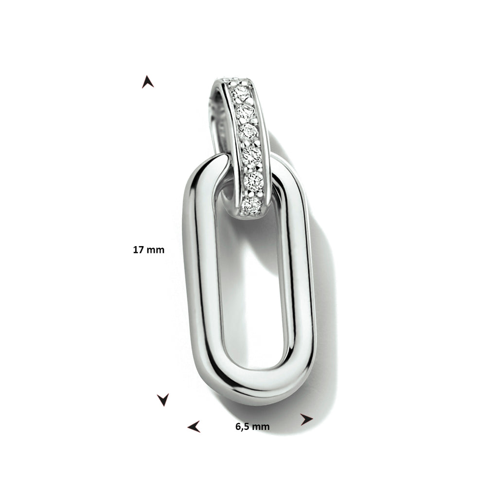 Hanger diamant 0.035ct h si 14k witgoud