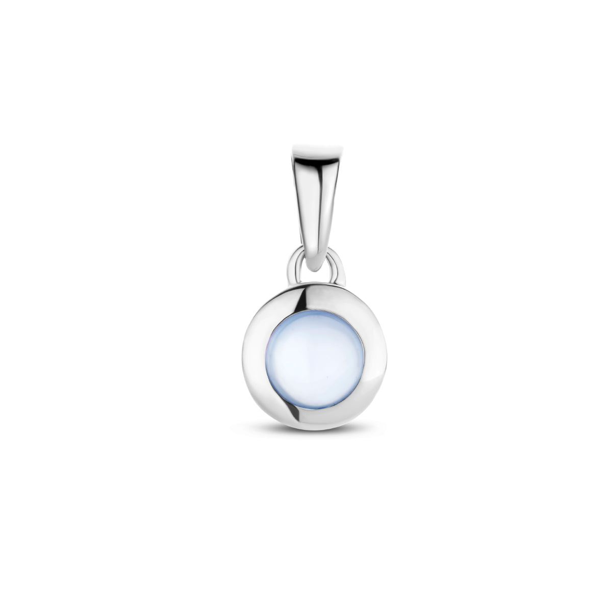 Hanger chalcedoon 14k witgoud