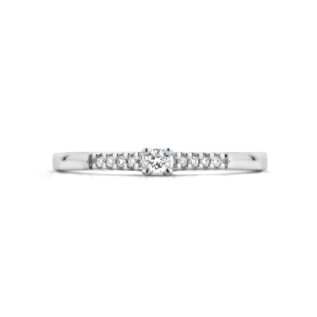 Ring diamant 0.07ct h si 14k witgoud