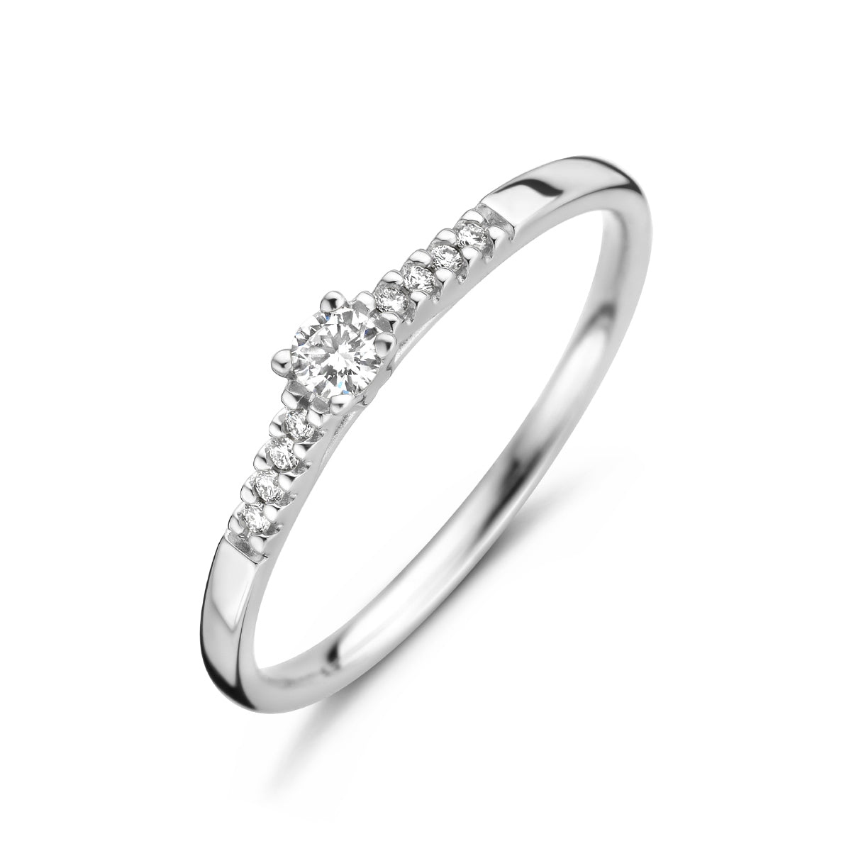 Ring diamant 0.10ct h si 14k witgoud