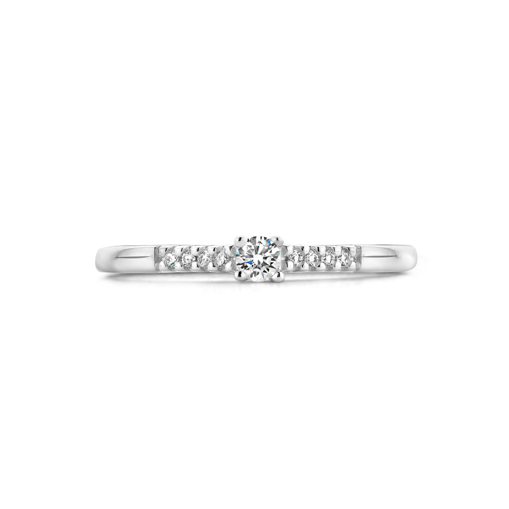 Ring diamant 0.10ct h si 14k witgoud