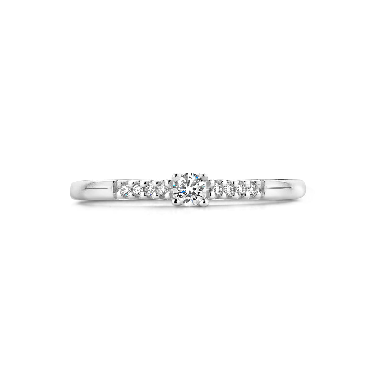 Ring diamant 0.10ct h si 14k witgoud