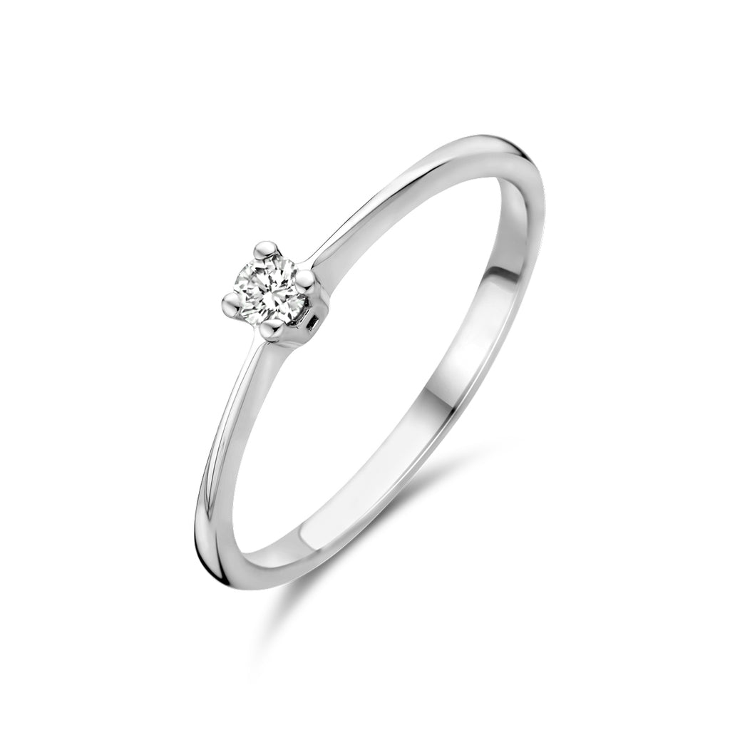 Ring diamant 0.07ct h si 14k witgoud