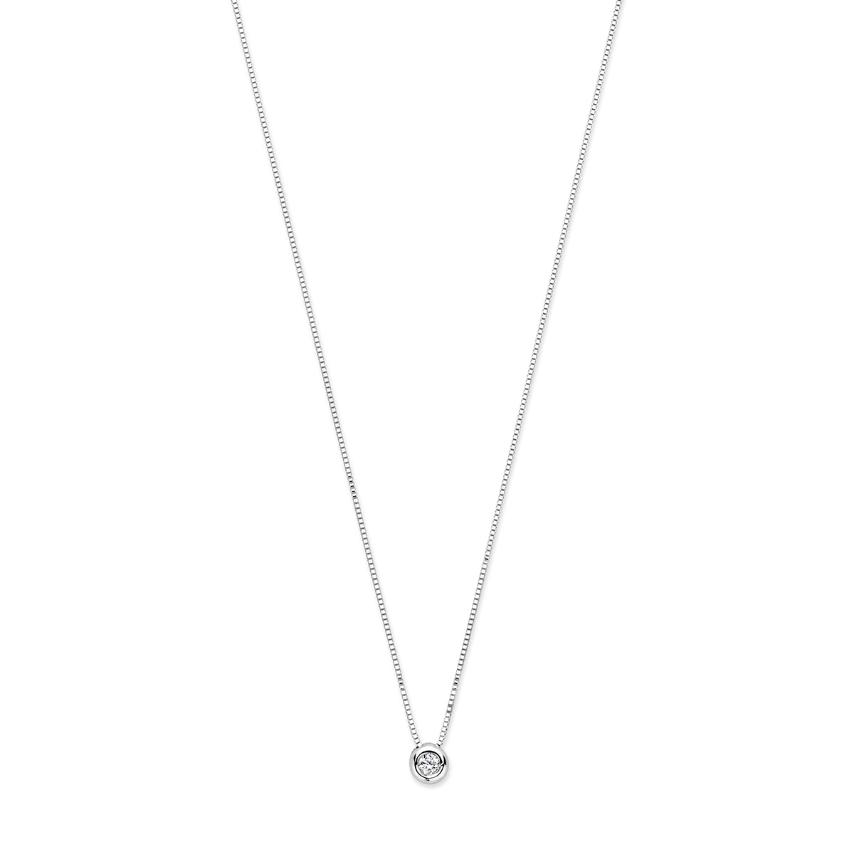 Collier diamant 0.05ct h si 42 – 45 cm 14k witgoud