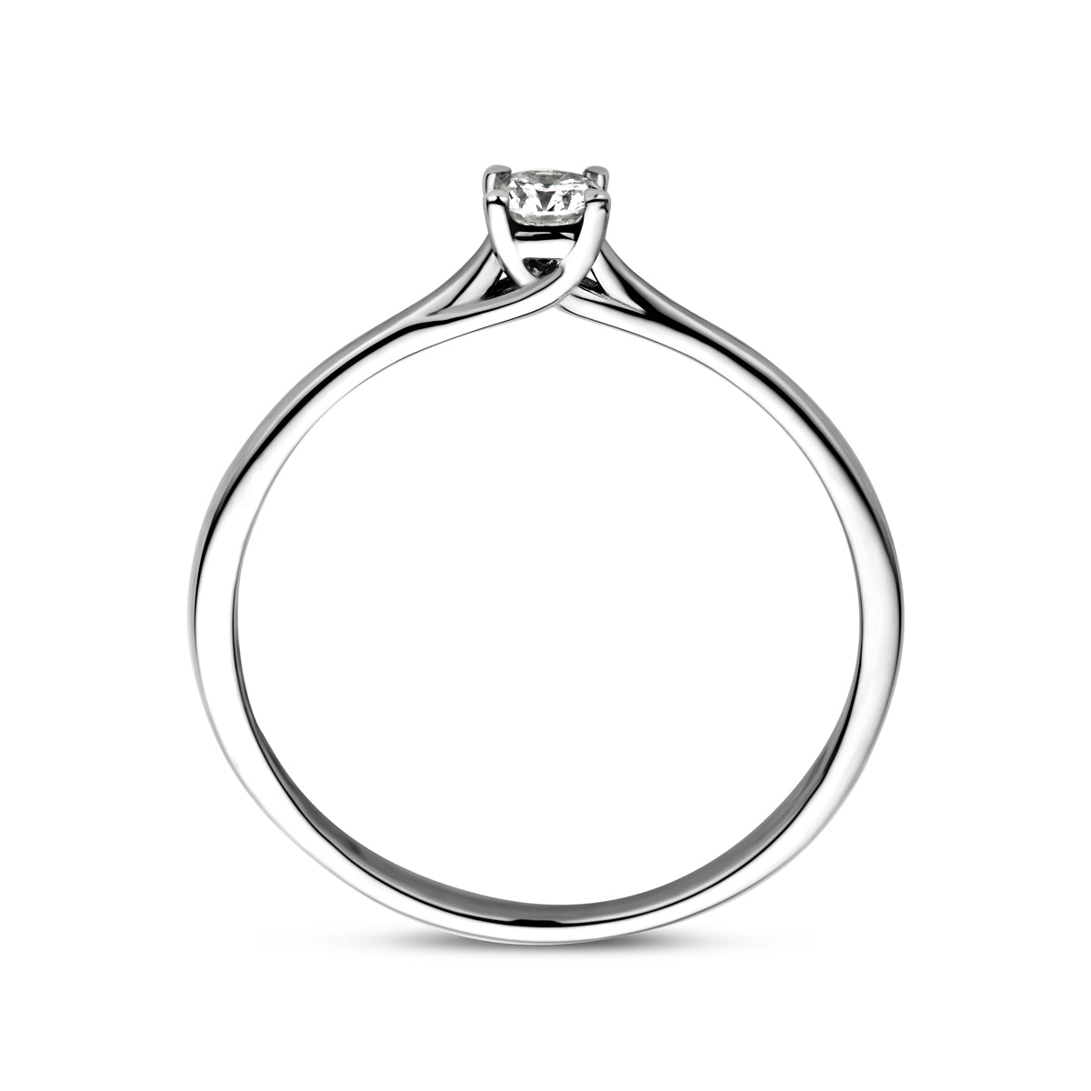 Aanzoeksring diamant 0.10ct h si 14k witgoud