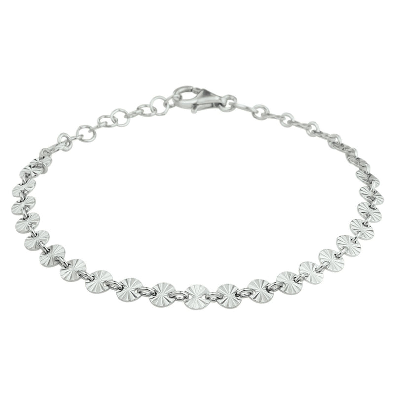 Enkelbandje met grote gehamerde plaatjes