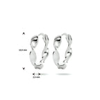 klapoorringen gedraaid zilver gerhodineerd