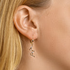 Oorhangers brisur haak 14k bicolor goud geel/wit