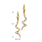 Oorhangers brisur haak 14k bicolor goud geel/wit