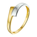 Ring 14k bicolor goud geel/wit