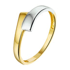 Ring 14k bicolor goud geel/wit