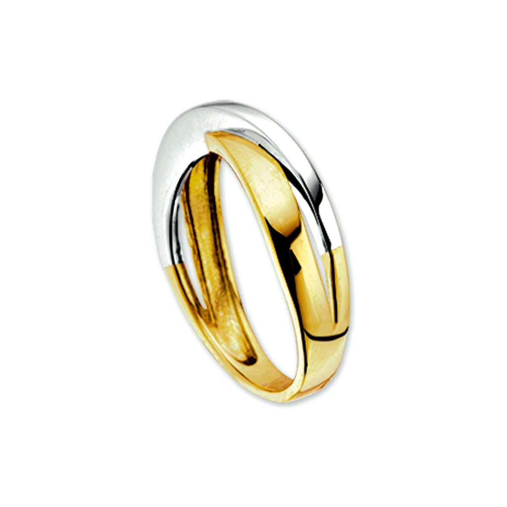 Ring 14k bicolor goud geel/wit