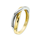 Ring 14k bicolor goud geel/wit