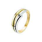 Ring 14k bicolor goud geel/wit