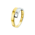 Ring 14k bicolor goud geel/wit