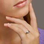 Ring zirkonia 14k bicolor goud geel/wit