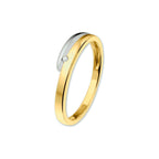 Ring diamant 0.02ct h si 14k bicolor goud geel/wit