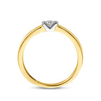 Ring zirkonia 14k bicolor goud geel/wit