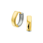 Klapoorringen 14k bicolor goud geel/wit