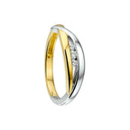 Ring zirkonia 14k bicolor goud geel/wit