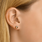 Oorknoppen knoop 14k bicolor goud geel/wit