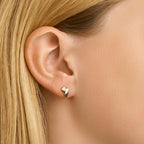 Oorknoppen 14k bicolor goud geel/wit