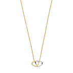 Collier hartjes 41 - 43 - 45 cm 14k bicolor goud geel/wit